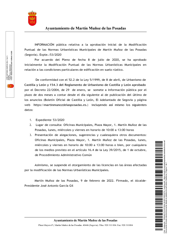 Anécdota Túnica palma APROBACIÓN INICIAL DE LA MODIFICACIÓN PUNTUAL DE LAS NORMAS URBANÍSTICAS MUNICIPALES DE MARTÍN MUÑOZ DE LAS POSADAS - Ayuntamiento de Martin Munoz de las Posadas - dipsegovia.es Anécdota Túnica palma APROBACIÓN INICIAL DE LA MODIFICACIÓN PUNTUAL DE LAS NORMAS URBANÍSTICAS MUNICIPALES DE MARTÍN MUÑOZ DE LAS POSADAS - Ayuntamiento de Martin Munoz de las Posadas - dipsegovia.es